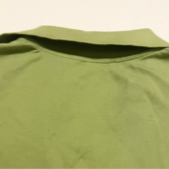 Zara Green Long Sleeve Crop Top Collard Shirt Size Medium - Picture 11 of 15